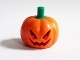 Minifigure, Headgear Head Cover, Pumpkin Jack O' Lantern with Green Stem Pattern (20695pb01 / 6122207)