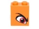 Brick 1 x 2 x 2 with Inside Stud Holder with Angry Red Right Eye and Eyebrow Pattern &#40;Queen Watevra Wa'Nabi&#41;