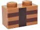 Brick 1 x 2 with Reddish Brown and Dark Brown Minecraft Crafting Table Lines Pattern (3004pb123 / 6097024)