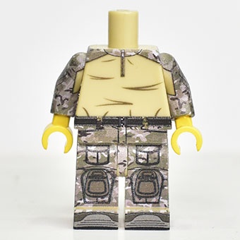 Российский лего Солдат в форме G3 мультикам бежевый V2. /LEGO армия