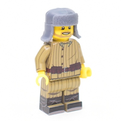 Ушанка с опущенными ушами. Темно-серая. для ЛЕГО фигурок