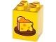 Duplo, Brick 2 x 2 x 2 with Wedge of Cheese on Plate Pattern