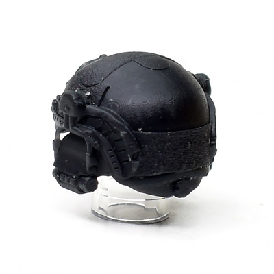 Боевой шлем с наушниками для лего, вертикальное крепление. V2 черный. G Brick Design