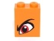 Brick 1 x 2 x 2 with Inside Stud Holder with Angry Red Left Eye and Eyebrow Pattern &#40;Queen Watevra Wa'Nabi&#41;