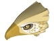 Bird Head Upper Jaw with Metallic Gold Beak and White and Metallic Gold Feathers Pattern &#40;Thunderbird&#41;