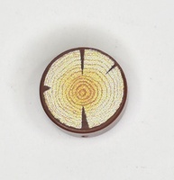Tile Round  1x1 Reddish Brown с изображением "Спил дерева"