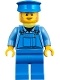 Mechanic Male with Blue Hat, Dark Tan Moustache and Sideburns, Medium Blue Shirt, and Blue Overalls (twn361)
