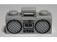 Minifig, Utensil Radio Boom Box with Handle with Black Cassette Player, Switches and Rimmed Speakers Pattern (93221pb03)