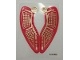 Plastic Wings Curved with Gold Partitioned Squares on Red Background Pattern, Sheet of 2
