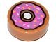 Tile, Round 1 x 1 with Doughnut with Dark Pink Frosting and Sprinkles Pattern (98138pb021 / 6064377,6117405)