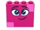 Brick 1 x 4 x 3 with Twinkling Dark Azure Eyes, Eyebrows, Smile and Dark Pink Squares on Two Corners Pattern &#40;Queen Watevra Wa&#39;Nabi Face&#41; (49311pb003 / 6263008)