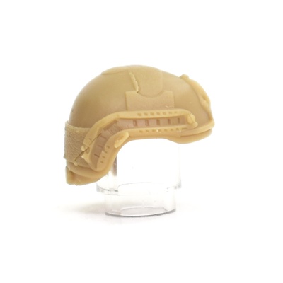 Боевой шлем, бежевый для лего фигурок. G Brick Design