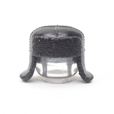 Ушанка с опущенными ушами. Черная. для ЛЕГО фигурок