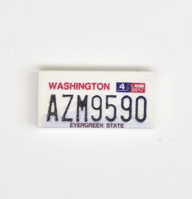 Tile, 1 x 2 с номерным знаком "Washington"
