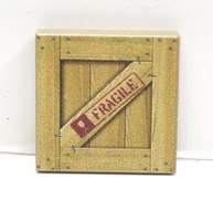 Tile 2 x 2 dark tan с изображением "Крышка ящика Fragile"