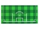Tile 8 x 16 with Bottom Tubes with Green and Checkerboard Soccer &#40;Football&#41; Pitch, and White Goal Box and Penalty Area Lines Pattern