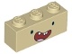 Brick 1 x 3 with Face Black Eyes, Wide Open Red Smile with 3 Teeth with Gap and Tongue Pattern &#40;Finn&#41;