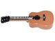 Minifig, Utensil Guitar Acoustic with Black Neck and Silver Strings Pattern (25975pb01 / 6160320)