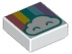Tile 1 x 1 with Groove with Cloud and Pastel Rainbow Pattern (3070bpb134 / 6254609)