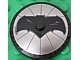 Dish 4 x 4 Inverted &#40;Radar&#41; with Black Bat on Silver Background Batman Logo &#40;Bat Signal&#41; Pattern