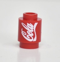 Brick round 1x1 красный с изображением "Cola"