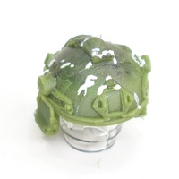 Боевой шлем мультикам зеленый с наушниками, вертикальное крепление. G Brick Design