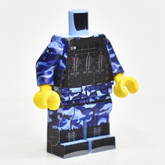 ЛЕГО Солдат в камуфляже "Sky blue" с жилетом. /LEGO армия