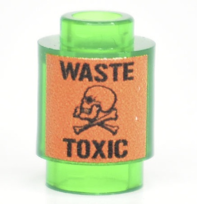 Brick round 1x1 "Waste toxic" двухсторонний принт