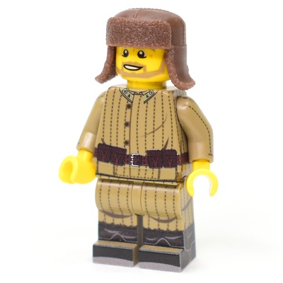 Ушанка с опущенными ушами. Коричневая. для ЛЕГО фигурок