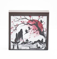 Tile, 2 x 2  с принтом картины "Сакура на фоне горы" 