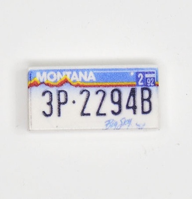 Tile, 1 x 2 с номерным знаком "Montana"