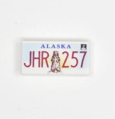 Tile, 1 x 2 с номерным знаком "Alaska"
