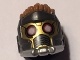 Minifigure, Headgear Helmet Space Wraparound with Medium Nougat Hair on Top, Breathing Vents and White Eye Holes Pattern &#40;Star-Lord&#41; (17012pb02 / 6183729)