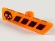 Minifigure, Utensil Gameplayer Label with Black Skull and Stripes Pattern