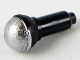 Minifigure, Utensil Microphone with Metallic Silver Top Half Screen Pattern (90370pb05 / 6112573,6327722)