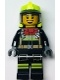 Fire - Female, Black Jacket and Legs with Reflective Stripes and Red Collar, Neon Yellow Fire Helmet, Trans-Black Visor &#40;Sarah Feldman&#41; (cty1356)