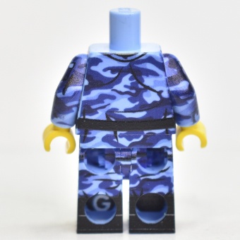ЛЕГО Солдат в камуфляже "Sky blue". Круговая печать на руках. /LEGO армия