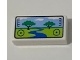 Tile 1 x 2 with Groove with Viewfinder Screen Image of Safari Park with 2 Trees and River Pattern (3069bpb0958 / 6343798)