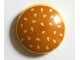 Plate, Round 2 x 2 with Rounded Bottom and Medium Nougat Hamburger Bun with Sesame Seeds Pattern (2654pb005)