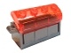 Container, Treasure Chest Bottom - Slots in Back with Trans-Neon Orange Container, Treasure Chest Lid - Thick Hinge &#40;4738a / 4739a&#41; (4738ac02)